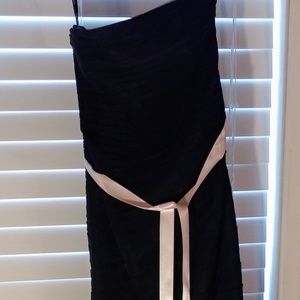 Strapless black gown